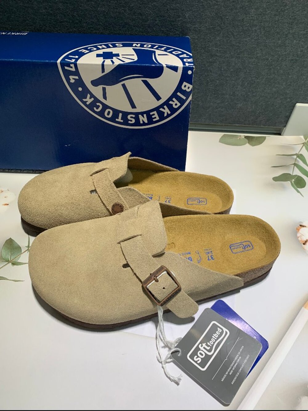 Birkenstock Boston Clog Slip-on Sandal Light & Comfortable, Gray - Women's Size